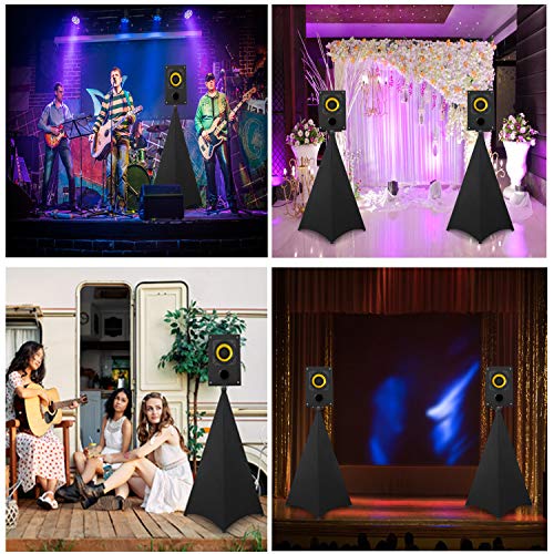Dofilachy Speaker Stand Cover-DJ Bag with 360 Degree Cover, Speaker Tripod Scrim Cover for Speaker/Lighting with Free Travel Bag (Two Pack-Black) - color: Two Pack-black