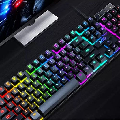 MTG RGB Backlit Mechanical Wired Gaming Keyboard and Mouse Combo | Full Anti-Ghosting, RGB Headset, WiFi BT, Webcam, PC & Laptop Compatible, Complete Accessory Bundle for Desktop Gaming Setup - color: Gaming plus cam