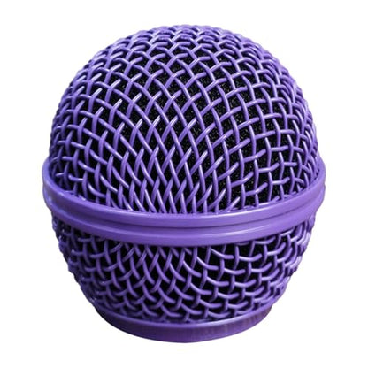 Microphone Head Replace, Steel Mesh Mic Grille Heads, Grille Mic Ball Replacement with Inner Foam, Fits for SM58 (Purple, 1 pcs) - color: Purple, size: 1 pcs