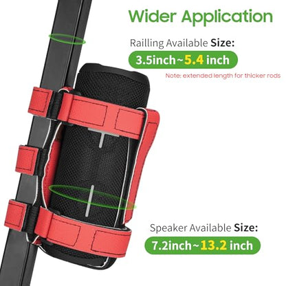 10L0L Golf Cart Speaker Mount, for Yamaha, EZGO, Club Car Carts & Bike ATV - color: Red