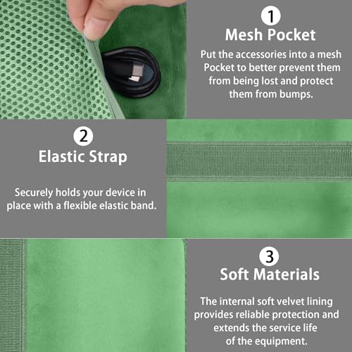 for Bose New SoundLink Micro 2nd Gen Speaker Protective Case, Grass Green | EVA Hard Shell, Soft Velvet Lining, Durable Wrist Strap, Portable Travel Bag with Carabiner, Mesh Accessory Pocket - color: Grass Green Case