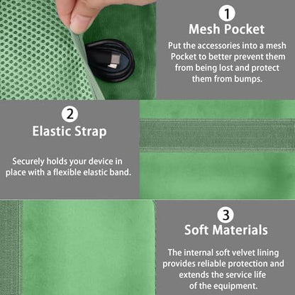 for Bose New SoundLink Micro 2nd Gen Speaker Protective Case, Grass Green | EVA Hard Shell, Soft Velvet Lining, Durable Wrist Strap, Portable Travel Bag with Carabiner, Mesh Accessory Pocket - color: Grass Green Case