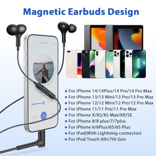 iMangoo for Apple MFi-Certified Lightning Wired Earbuds Headphones with Mic