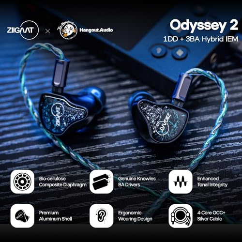 Linsoul ZiiGaat x Hangout. Audio: Odyssey 2 in Ear Monitor + Kiwi Ears SONICAP Waterproof Earbud Case(Black)