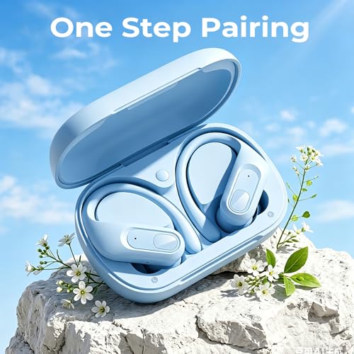 Wireless Bluetooth 5.3 Earbuds, 96Hrs Playtime Sports Headphones with Earhooks, LED Battery Display, Waterproof Stereo Earphones with Microphone for Gym, Running, Workout