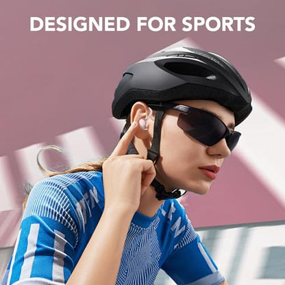 KT1 Bluetooth Headphones Wireless Earbuds 72hrs Playtime Wireless Charging Case Digital Display, Ear Buds with Earhook,IPX7 Waterproof, Deep Bass 2.0,Over-Ear Earphones for Sport Running - color: Rose Gold
