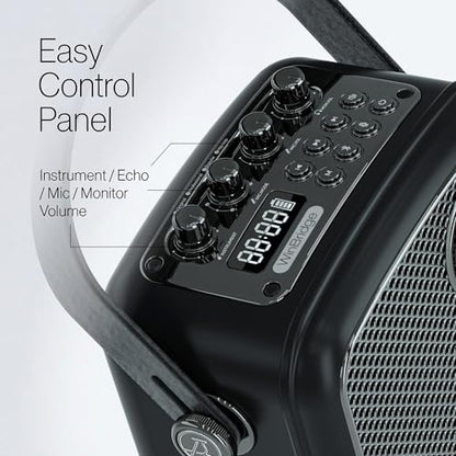 70W Voice Amplifier with UHF Wireless Handheld Microphone & Bluetooth 5.3 | Portable PA System & Karaoke Mic Speaker Set with USB/TF/AUX/Guitar for Teaching, Public Speaking & Singing - S100