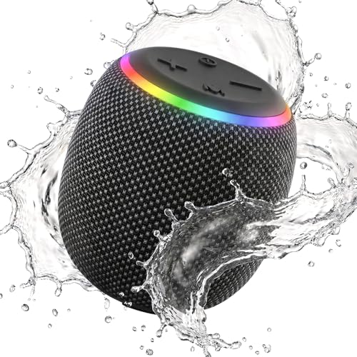 BassBloom Room 3 Portable Bluetooth Speaker, IPX6 Waterproof,12W JIKE BASS Powerful Stereo Sound with RGB Lights, TWS Pairing, Bluetooth 5.4, Great Gift Idea for on Any Surface at Home