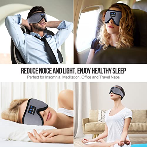 MUSICOZY Bluetooth 5.4 Sleep Mask Headphones Cooling Eye Mask with HD Sound - color: Space Gray