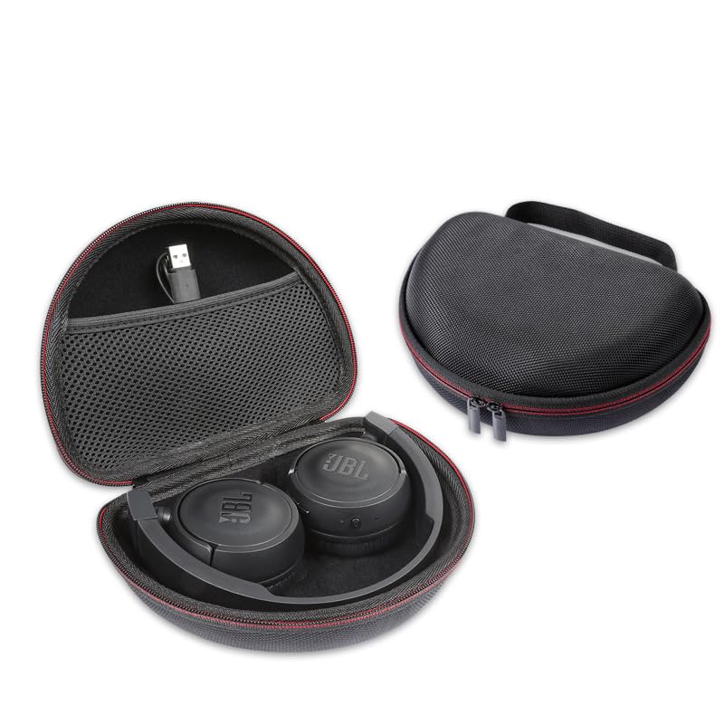 Hard Travel Headphone Case for Sony MDRZX110NC, MDRZX110AP, MDR-ZX310AP, MDR-ZX110 ZX Series/JBL Tune 510BT 500 660NC, Live 460NC, Foldable On-Ear Headphones Headset Case Storage Bag (Black+Black) - color: Black+Black