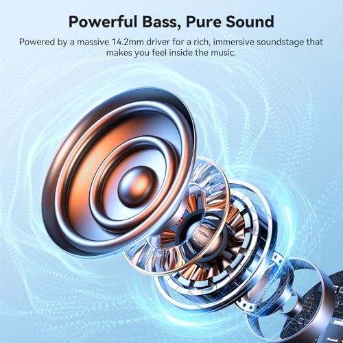 TECKNET Open Ear Headphones, Bluetooth Headphones 6.0 Sports with Smart Digital Display, 40H Playtime, IPX5 Waterproof, Wireless Earbuds Lightweight Design for Travel/Cycling/Running (White) - color: White