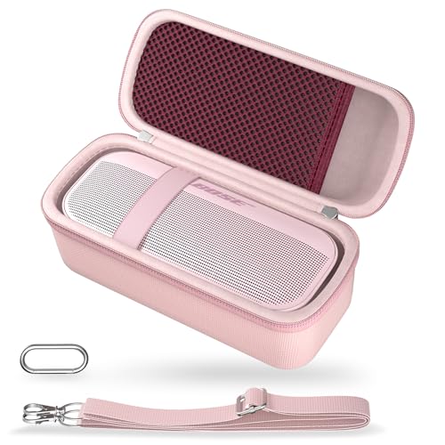 ProCase Hard Case for Bose SoundLink Flex 2nd/1st Gen Speaker - Pink | Hard Travel Storage Case with Mesh Pocket, Shoulder Strap and Carabiner for Bose SoundLink Flex 2nd/1st Gen Speaker - color: Pink