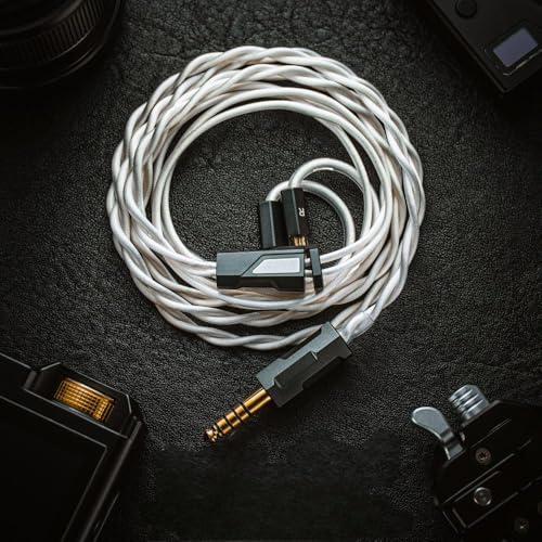 Angelears x Yongse Whitesnake Edition IEM Cable, Sterling Silver+Silver Plated Single Crystal Copper Coaxial Structure in Ear Monitor Earphone Cable (MMCX 4.4mm)