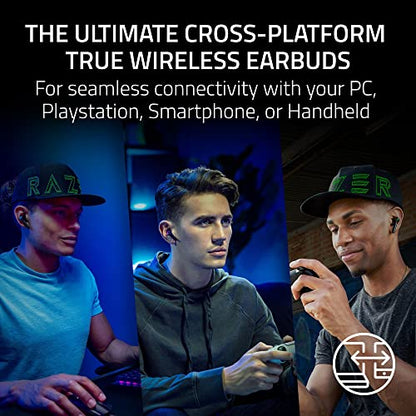 NEW Razer Hammerhead Pro HyperSpeed Wireless Gaming Earbuds for PC, PlayStation, Switch, Mobile: Adjustable ANC - Fast Wireless Charging Case - 30 Hr Battery - Bluetooth 5.3 - Chroma RGB - Black
