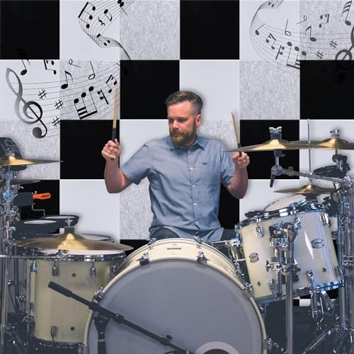 18 Pack Acoustic Panels-12"X12"X 0.4"Soundproof Wall Panels, White Sound Absorbing Panel,High-Density Sound Dampening Panels Acoustic Treatment for Home Studio - color: white-square
