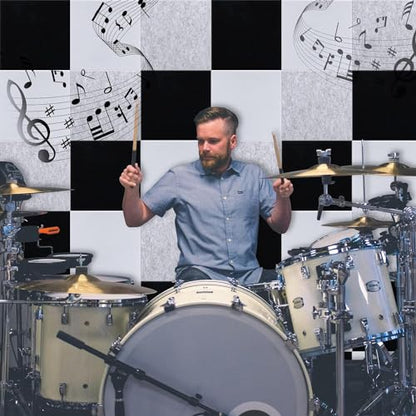 18 Pack Acoustic Panels-12"X12"X 0.4"Soundproof Wall Panels, White Sound Absorbing Panel,High-Density Sound Dampening Panels Acoustic Treatment for Home Studio - color: white-square