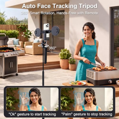 Tripod for iPhone Vlogging Kit with Mini Microphone, Light & Remote