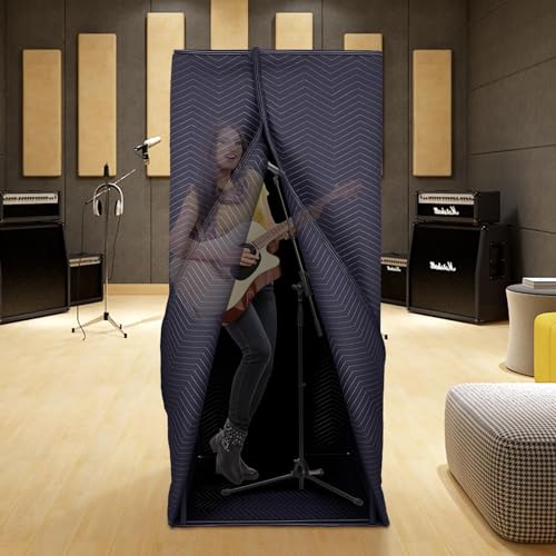 6.28 FT Portable Vocal Booth, Foldable Sound Isolation Recording Booth | Black Home Studio Booth with Carry Bag for Voiceovers, Podcasts, Music, Singing and Gaming