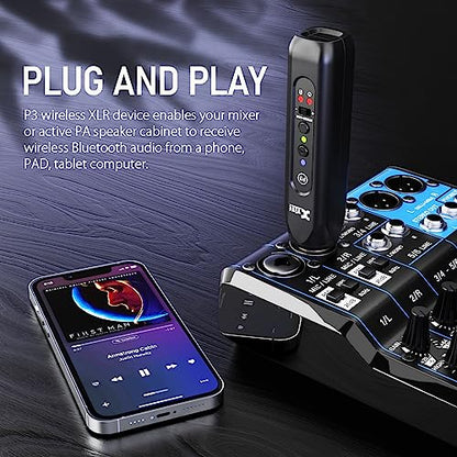 Xvive P3D Wireless XLR Bluetooth Receiver Bluetooth for Mixer, Active PA Systems,DJ Systems (P3D Stereo XLR) - style: P3D Stereo XLR