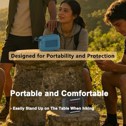 Silicone Cover Case for JBL Go 5 Portable Bluetooth Speaker | Protective Case for Go 5 Speaker, Shockproof Drop-Protection Cover with Carabiner (Black) - color: Black