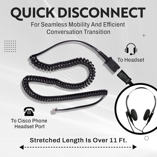INNOTALK - Cisco Phone Headset, Classic Binaural Wired Headset with Microphone & Quick Disconnect RJ9 Adapter for Most Cisco Phones, Wired Headphones, Cost Effective Corded Headset - size: Classic-Binaural
