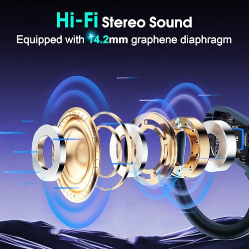 Aptkdoe Wireless Earbuds 75H Bluetooth 5.4 Sport Headphones with Earhooks | IPX7 Waterproof In-ear Buds Feature ENC Noise Cancelling Mic. Stereo Sound Device for Gym Running Workout, Royal Blue - color: Royal Blue