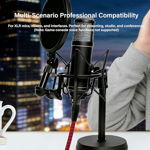 10Ft XLR to USB Microphone Cable 3-Pin XLR Female to USB A Braided Audio Cable for Mic, Recording Devic Connection(3M)