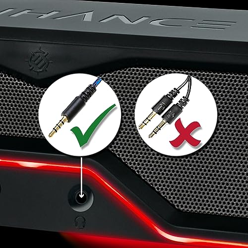 ENHANCE SB1 High Excursion Computer Soundbar - USB Powered Computer Speaker, Under Monitor Speaker with 10W Peak, LED Volume Control Knob, Headset Pass Through, Gaming Soundbar for PC - color: Red