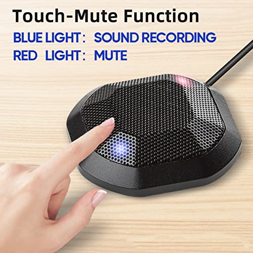 Desktop Microphone 360° Omnidirectional High Sensitivity Clear Computer Microphone with 3.5mm Plug for LaptopPC Gaming & Online Meetings - Compact & Portable Design (USB Plug)