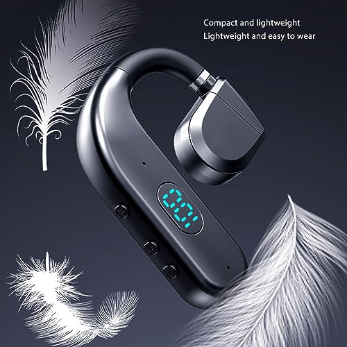 Bluetooth Headset, Noise Cancelling Single Ear Earpiece, Hands Call Earphones with Built in Mic for Driving Business Office, 300mAh Battery (Blue)