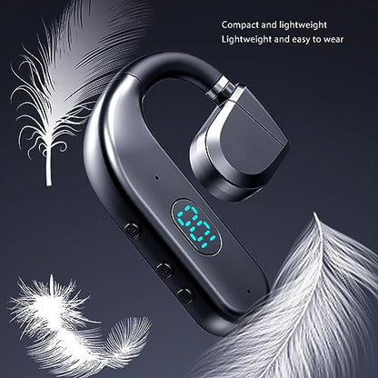Bluetooth Headset, Noise Cancelling Single Ear Earpiece, Hands Call Earphones with Built in Mic for Driving Business Office, 300mAh Battery (Blue)