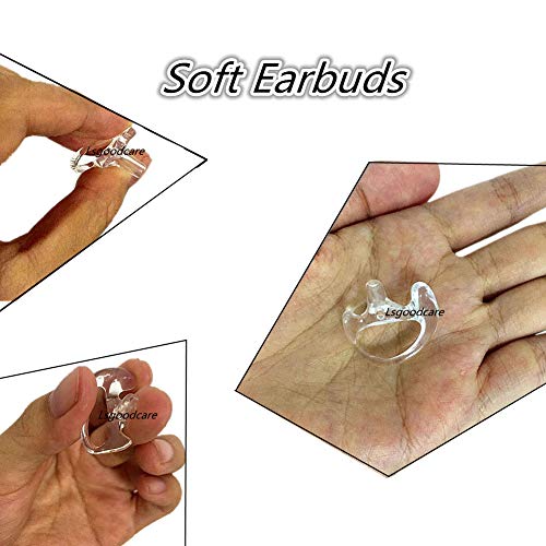 Lsgoodcare Replacement Ear Mold Earbuds Clear, Soft Silicone Insert Earmold Ear Bud Left Ear piece Large Size for 2 Way Radio Acoustic Coil Tube, Walkie Talkie Earmould 5 Pairs - color: clear-l, size: large