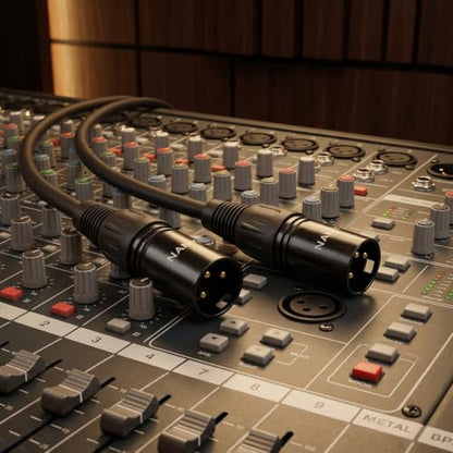 NANYI XLR Male to Male Microphone Cable, 3-Pin, DMX Patch Cord, 10ft - size: XLR Male To Male-10FT