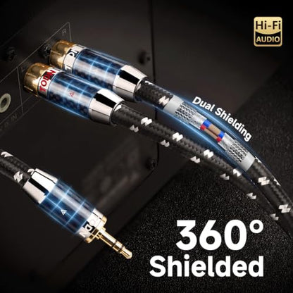 TODN Audiophile 3.5mm to RCA Audio Cable 9.8ft 99.9999% OCC HiFi Stereo - color: 3.5toRCA-Ultra, size: 9.8 ft