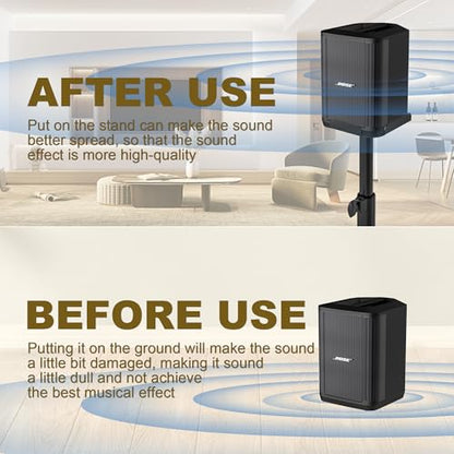 Speaker Stand for Bose S1 Pro/ S1 Pro+ Floor Stand, All Metal Heavy Duty Speakers Stands ，Height Adjustable Speaker Pole Stand（Holds 44lbs）