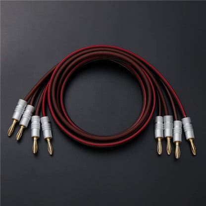 Audiophile Grade Speaker Cable with Gold Plated Banana Plugs,Oxygen-Free Copper (OFC) 13AWG, (3.3 Feet 1 M), Pair…… - size: 3.3 ft