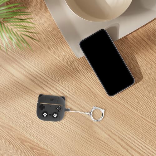 jojofuny Silicone Earphone Protective Case Cover for Earbuds 4, Dark Grey Earbud Skin Protector with Charging Opening, Earphone Storage Sleeve for Travel and Daily Use