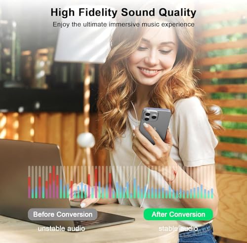 Apple MFi Certified USB C to 3.5mm Audio Adapter,4Pack Woven Headphone | Headphones USB C Dongle for iPhone 17/17 Pro/iPhone 16/15/15 Pro/Pro Max/Plus iPad for Galaxy S25/S24, Pixel,USB C Adapter - color: Green-USBC4pack