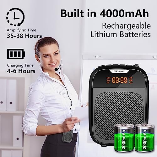 Mini Voice Amplifier, Portable Speake with Wired Microphone Headset | Rechargeable Bluetooth Voice Amplifier, PA System, Personal Speaker Megaphone for Teachers, Tour Guides, Meeting, Coaches