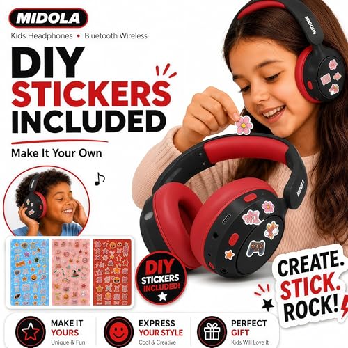 Kids Bluetooth Headphones Wireless,ANC, 68H,Safe Volume Limit 85/94dB | Active Noise Cancelling,Adjustable Headband Foldable Over-Ear for Toddler Girls Boys Tablet/iPad,HD Stereo,Built-in Mic,Black - color: Black