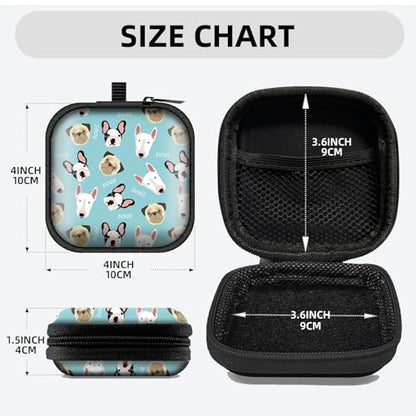 Square Data Cable Earbud Charger Coin Storage Bag Shockproof and Drop-Proof EVA Material Compatible with AirPod(Black Burgundy Teal Royal Blue Grey Brown) - color: Black Burgundy Teal Royal Blue Grey Brown