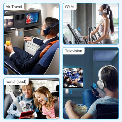 Bluetooth Transmitter for Airplane (Silver) - color: silver