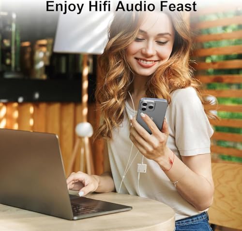 [MFi Certified] 3 Pack 2 in 1 Headphone Audio & Charger Compatible for iPhone 14 13 12 11 XS XR X 8 7 6 iPad,Support All iOS System