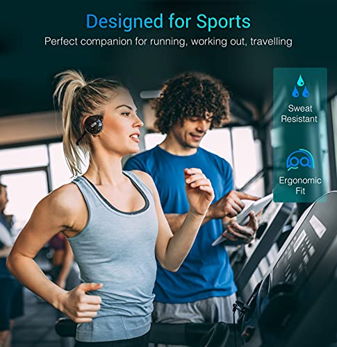 Kinivo BTH240 Bluetooth Headphones On-Ear, Wireless Music, Calling, Mic | Sports Running Headphones (Hands-Free Calling, Built-in Mic, Foldable, Travel Bag) Bluetooth Headset for running gym workout - size: BTH240