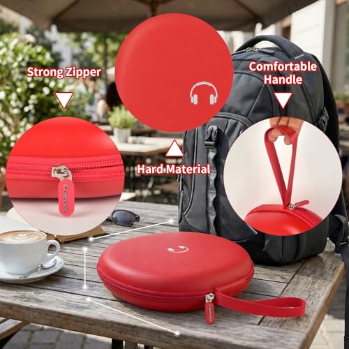 Comecase Headphone Case for JBL Tune 770NC，for JBL Live, 770NC, 660NC, 650B | Adjustable Divider, Cable Space and Carry Handle for Commuting, Gym and Travel, Students and Music Lovers, Case Only - Red - color: Red