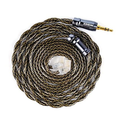NICEHCK GodDNA IEM Cable, 7N Silver Plated High Conductivity Copper Earphone Upgraded Cords, in Ear Monitor Cable for Wired Earbuds, IEMS Earphones, in Ear Headphones (3.5mm with QDC) - size: GodDNA--3.5mm With QDC