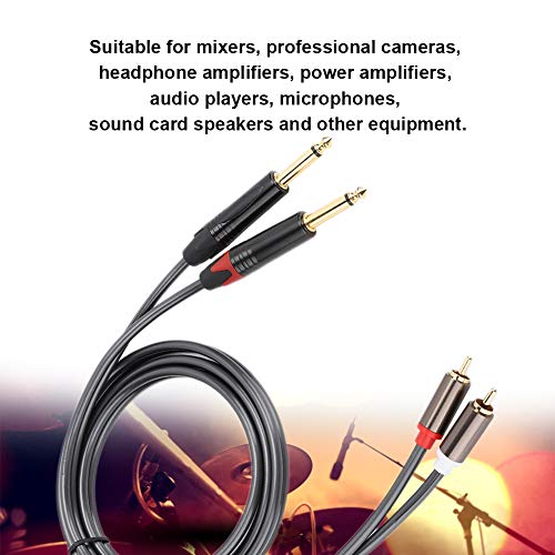 ZJchao to 1/4 Adapter, 1.5M Audio Interconnect Cord 6.35Mm Stereo to C A Phono Insert Cable Audio Wire Cords with Gold Plated Plugs for Phono Microphone Mic Mixer Amplifier