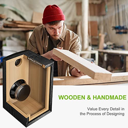 SINGING WOOD T25 Passive Bookshelf Speakers (Pair) - 60W Home Stereo Audio - 4" Woofer, Silk Dome Tweeter - Wall Mountable - Perfect for Home Theater, Studio Monitor, Record Player - Black Wood Finish