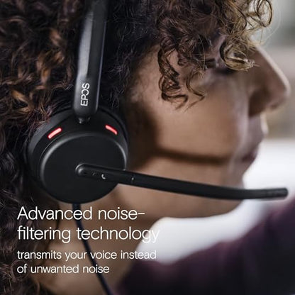 EPOS Impact 460 Binaural On-Ear USB-C and USB-A Wired Headset with Noise-Canceling Mic, Plug-and-Play, Clear Sound, Comfortable Fit, Suitable for Office, Home, and Business Communication - style: Stereo