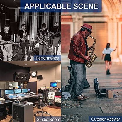 SGPRO D-333T Dual Wireless Gooseneck Saxophone Microphone Set | Dual clip-on condenser set, Preset EQ and echo, 262 ft range, Rechargeable, 4.5 hr runtime, Sax and brass, Live and recording - color: D-333T | Standard Dual Set